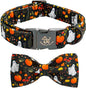 Elegant little tail Fall Dog Collars, Ghosts Pumpkin Print Halloween Pet Collar by Elegantlittletail