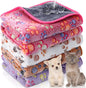 Panelee 4 Pcs Waterproof Dog Blankets Washable Puppy Paw Print Fleece Blanket by Panelee
