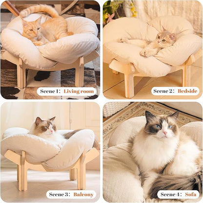 CHEERHOME PETS Elevated Cat Bed Wooden - Image 9