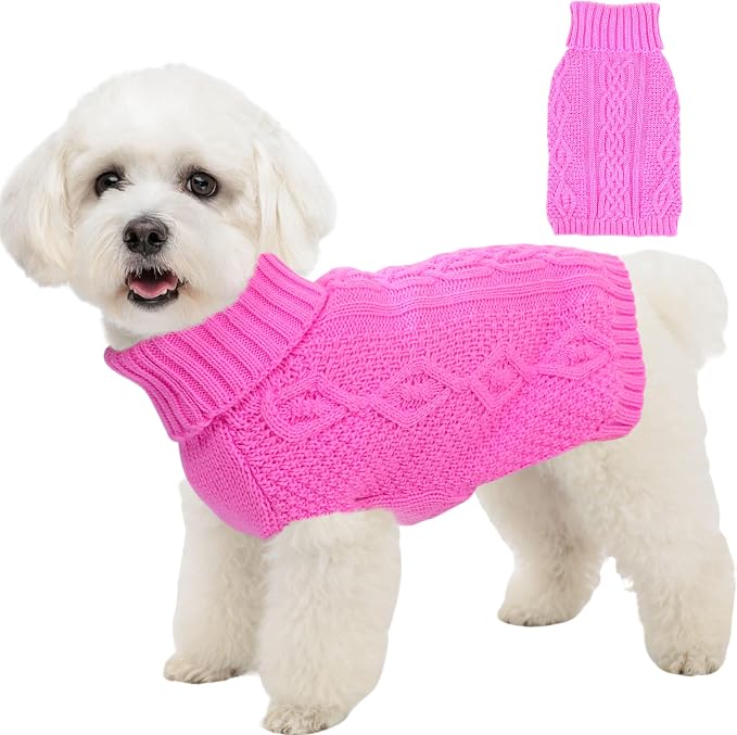 Dog Sweaters Small Dog Clothes Winter Turtleneck Puppy Sweater Warm Pet Cat by Puppishy