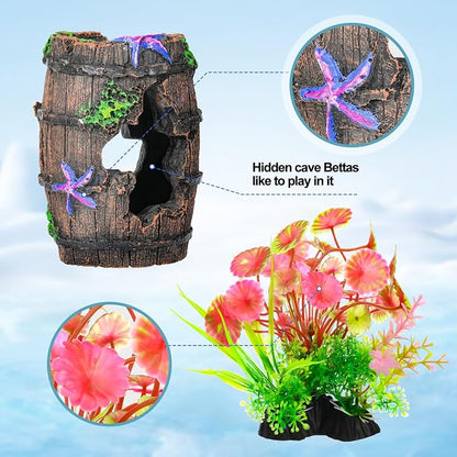 CousDUoBe Fish Broken Barrel Decor Fish Tank Decorations Betta Fish Tank - Image 7