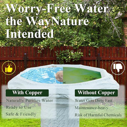 Bird Bath Copper Disk, 4.2" Large Surface Area, Covers 20% More Water Than - Image 5