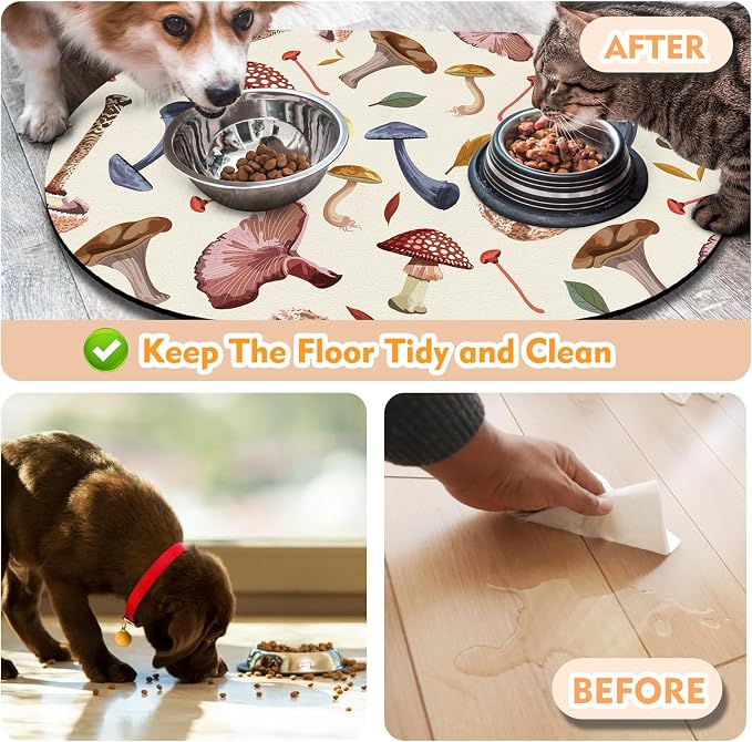 24''x16'' Absorbent Dog Food Mat, No Stains Quick Dry Pet Water Mat Protect - Image 5