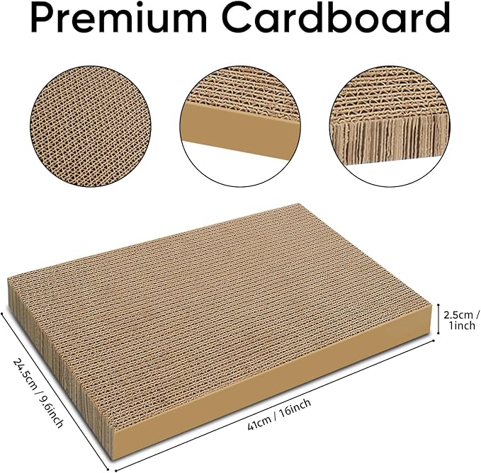 AGYM Cat Scratchers 4 Packs Refill Cat Scratching Pad Cardboard - Image 2
