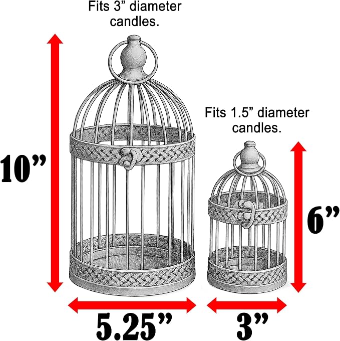VELA LANTERNS Bird Cage Decor Candle Holder Lantern Decorative Table - Image 12