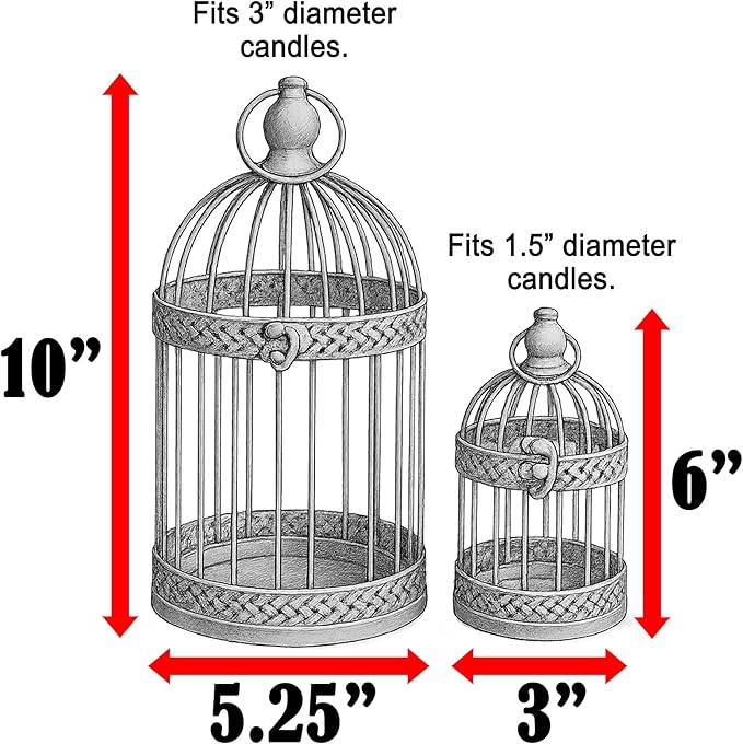 Vela Lanterns Bird Cage Decor Candle Holder Lantern Decorative Table - Image 13