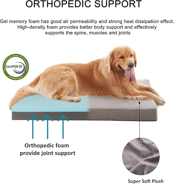 Orthopedic Memory Foam Dog Bed for Large Dogs, Cooling Dog Beds -Waterproof Pet - Image 3
