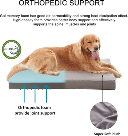 Orthopedic Memory Foam Dog Bed, Cooling Dog Beds Waterproof Pet Bed - Image 2