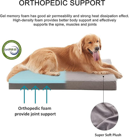 Jumbo Dog Bed for Large Dogs, Orthopedic Memory Foam Pet Bed, Washable Dog - Image 4