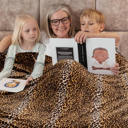 Bnuitland Leopard Print Flannel Twin Size Blanket - Image 4