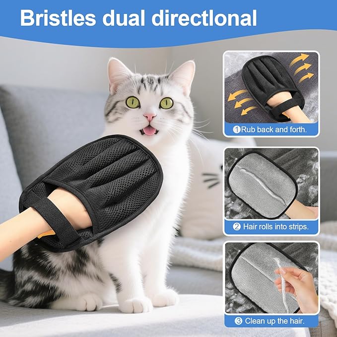 2Pcs Pet Hair Removal Glove for Cats & Dogs, 2025 Newly Upgraded Five-Finger - Image 3