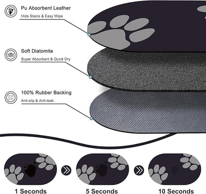 Large Pet Feeding Mat – 28''x17'' Absorbent Dog Mat - Image 2