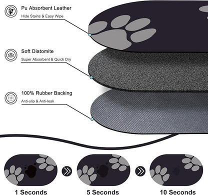 Pet Feeding Mat – 20''x12'' Absorbent Dog Food Mat, Pet Water Mats Protect Floor - Image 2