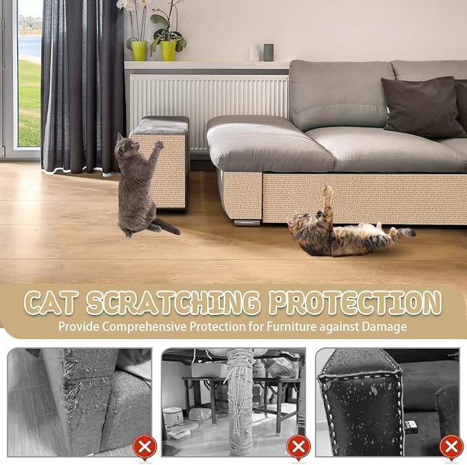 Climbing Cat Scratcher Mat Trimmable Cat Scratching Post Carpet 39.3’’x15.8’’ - Image 5