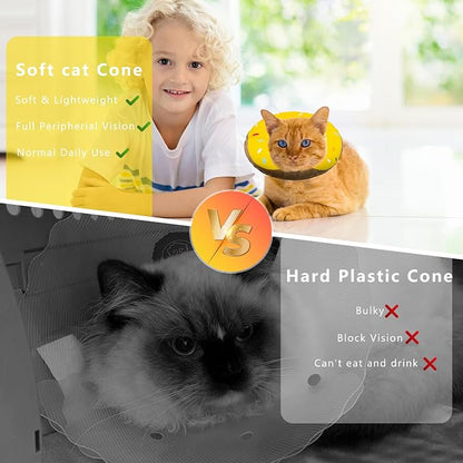 Cat Cone Collar Soft, Adjustable Cat Recovery Collars Kitten Cones to Stop - Image 6