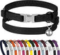 Leather Cat Collar with Buckle and Removable Bell by BUDKAS