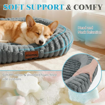 Dog Bed Large Size Dogs Washable Soft Furry Pet Bed, Calming Rectangle Large - Image 3