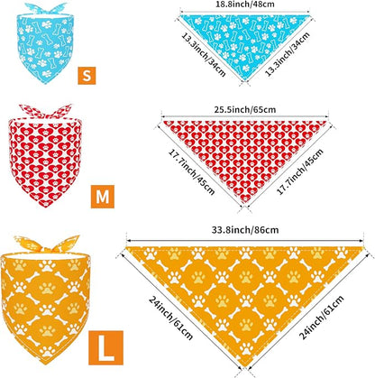 PET SHOW 50 Pack Paw Pattern Small Dog Bandanas Bulk XS Washable Puppy Girl Boy - Image 2