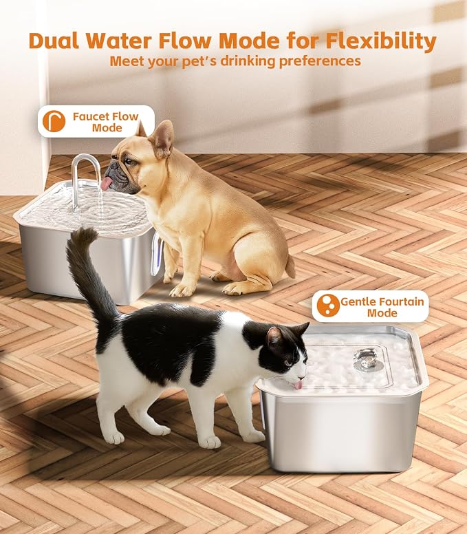 4L/135oz Large Cat Water Fountain Stainless Steel - Image 5