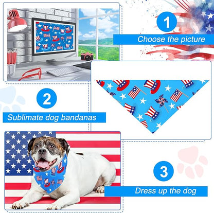 Kacctyen 100 Pieces Dog Bandanas Bulk Plain Blank Heat Transfer Triangle Dog - Image 5