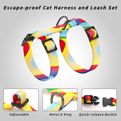Cat Harness and Leash Set, Adjustable Kitten Harness Escape Proof Cats Harness - Image 4