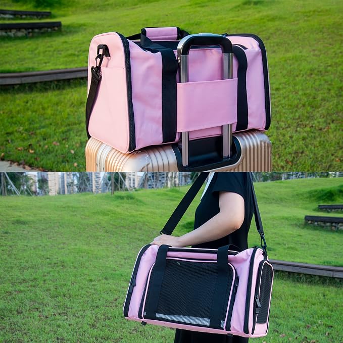 Soft Sided Carrier for Small Medium Cats Dogs, TSA Airline Approved Collapsible - Image 8