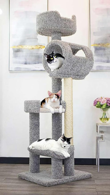 New Cat Condos 140003- Solid Wood Cat Climbing Tower Cat Tree by New+Cat+Condos