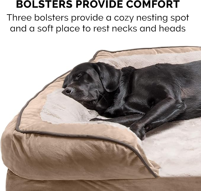 Furhaven Orthopedic Dog Bed for Large Dogs w/ Removable Bolsters & Washable - Image 12