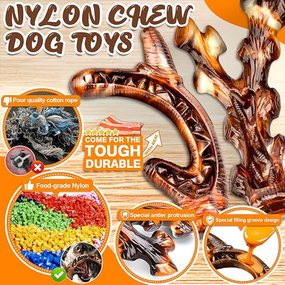 Dog Chew Toys for Aggressive Chewers 4 Pack, Indestructible Dog Toys, Bacon - Image 3