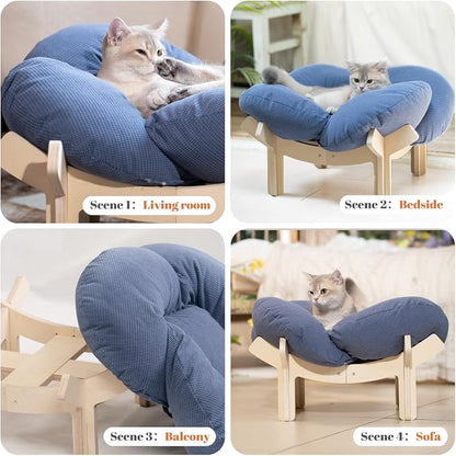 CHEERHOME PETS Elevated Cat Bed Wooden - Image 8