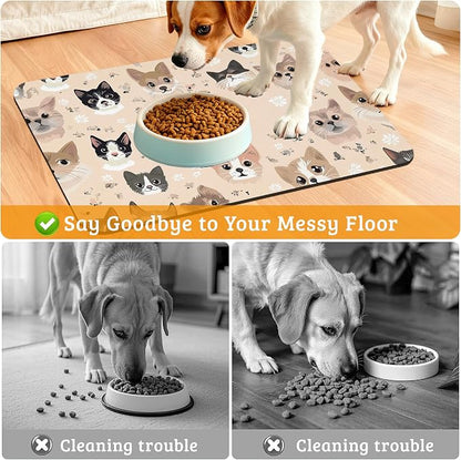 Pet Feeding Mat, Pet Photo Absorbent Dog Cat Food Mat Dog Mat - Image 4