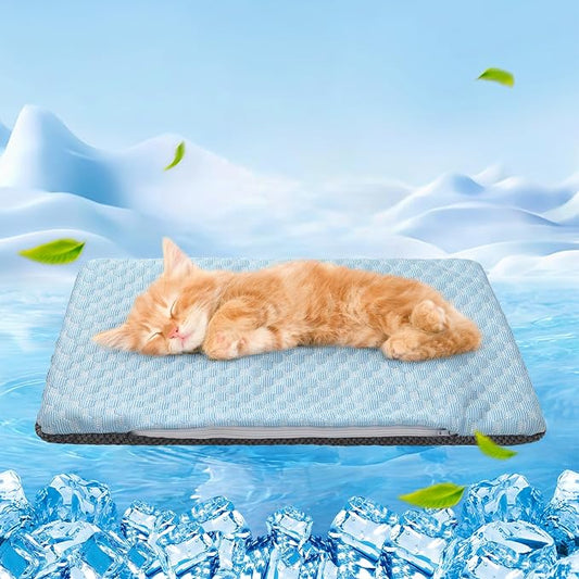 BEAUTYZOO Cooling Mat for Cats & Dogs -20" X 12" Ice Silk Cat Cooling Mat by BEAUTYZOO