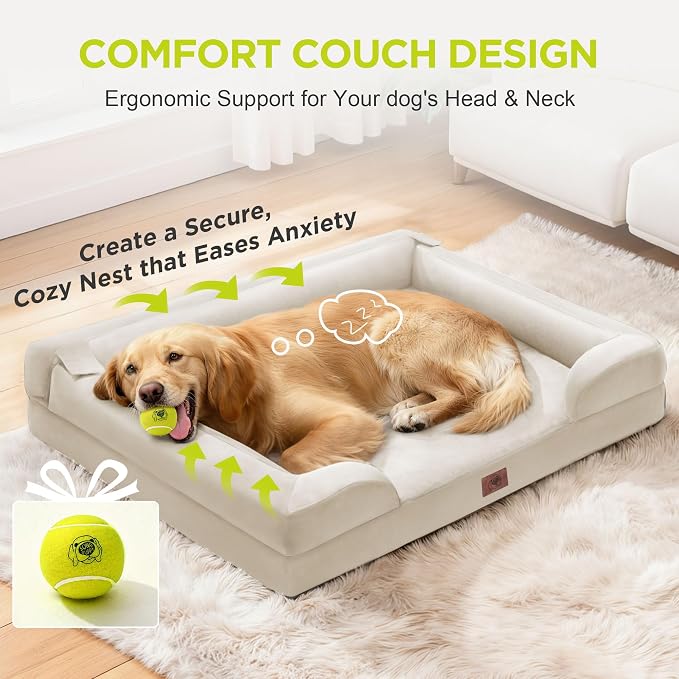 Orthopedic Dog Beds for Large Medium Dogs, Big Waterproof Memory Foam Pet Couch - Image 7