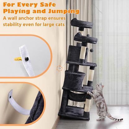 Yaheetech 62.5inches Cat Tree Cat Tower Cat Condo - Image 9