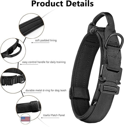 DAGANXI Tactical Dog Collar Leash Set, Adjustable Military Training Nylon Dog - Image 3