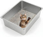 Kirecoo Stainless Steel Cat Litter Box XL- Metal High Sided Cat Pan, Large by Kirecoo