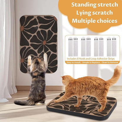 2 Packs Art Cat Wall-Mountable Scratching Board 16.7x11x1 Inch Cat Wall Scratch - Image 3