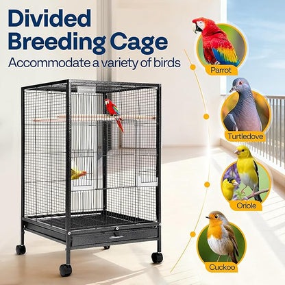 VIVOHOME 30 Inch Height Wrought Iron Bird Cage - Image 6