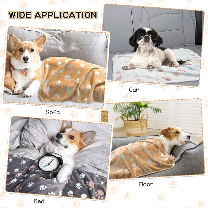 Rezutan Dog Blanket for Large Dogs, Upgraded 3 Pack Dog Cat Flannel Blankets - Image 6