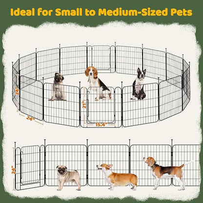 Yaheetech Expandable Dog Playpen, 16 Panel 24 inch Puppy Playpen - Image 5