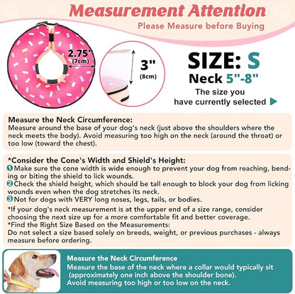 Inflatable Dog Cone with Anti-Licking Clear Shield, Protective Dog Donut Collar - Image 3