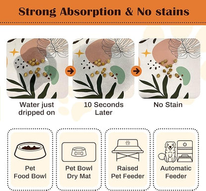 Pet Feeding Mat for Floors Waterproof Dog Mat for Food and Water Absorbent - Image 2
