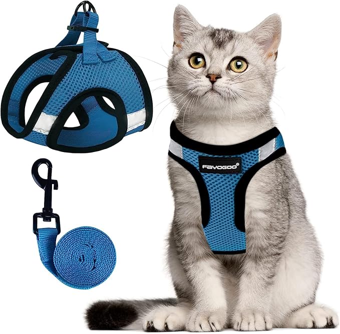 FAYOGOO Cat Harness and Leash Set | Upgrade Step-in Escape Proof Harness | by FAYOGOO