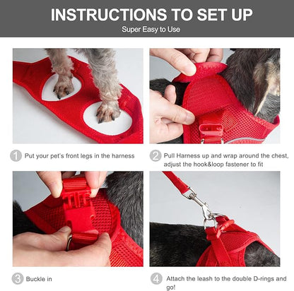 Fida Comfy Dog Harness with Leash, Soft Puppy Vest Escape Proof, Breathable - Image 5