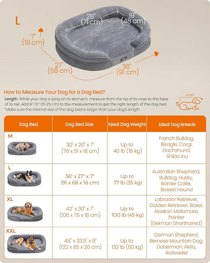 Feandrea Dog Bed, Large Orthopaedic Dog Sofa Bed, Egg Crate Foam, Waterproof - Image 6