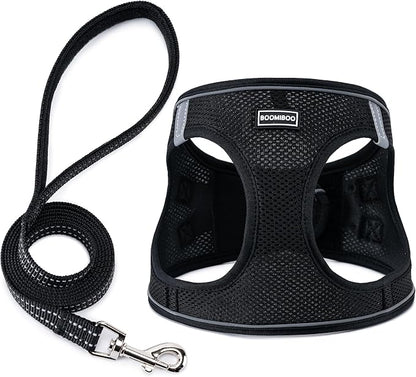 Dog Harness with Leash Set, No Pull Adjustable Reflective Step-in Puppy Pet by BOOMIBOO