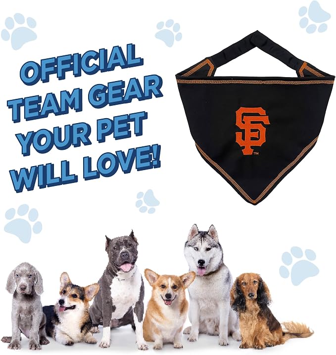 Pets First MLB SAN Francisco Giants TIE Bandana, Large/X-Large. Dog Bandana - Image 5