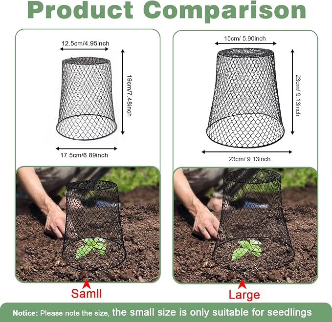 10 Pcs 6.8"×7.4" Seedling Plant Protectors from Animals, Chicken Wire Plant - Image 2