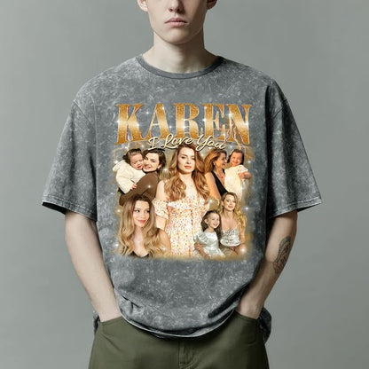 H-DEWALL Custom T Shirts Mineral Wash Tshirt Bootleg Rap Tee Customized Gifts - Image 2