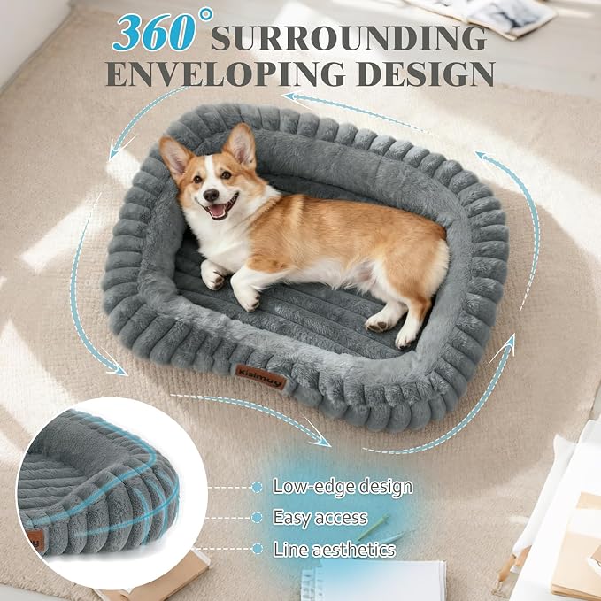 Cute Washable Dog Bed for Small Dogs -Soft Plush Calming Puppy & Cat Bed - Image 4